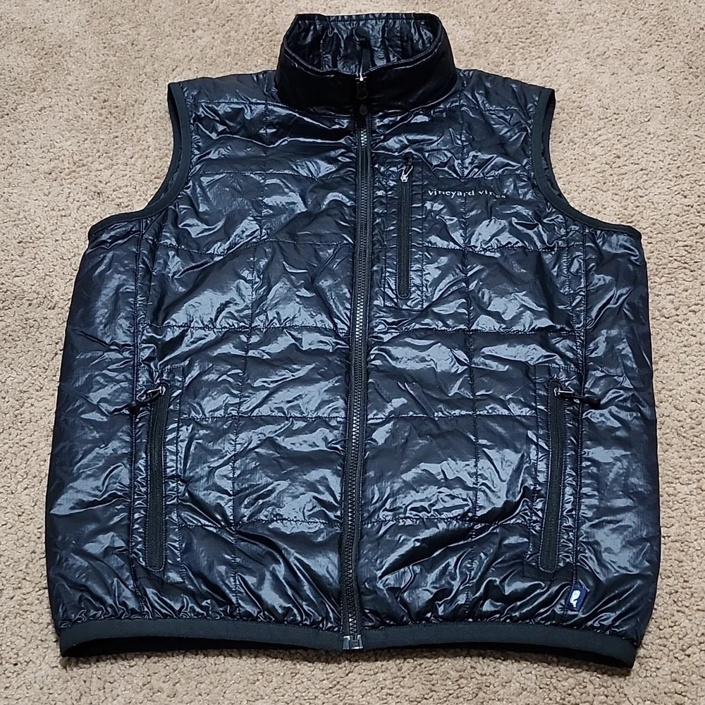 Vineyard Vines Martha Vineyard Black Puffer Vest Jacket Men's Size S Small - Picture 5 of 12